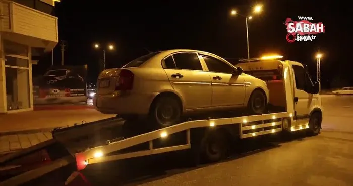 Dur ihtarına uymayan alkollü sürücü, polise çarparak kaçtı | Video