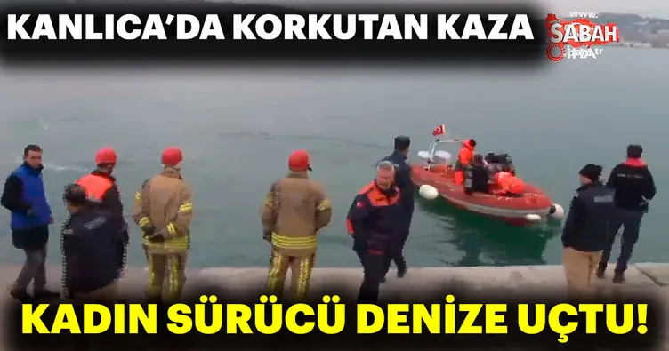 Kanlıca’da otomobil denize uçtu