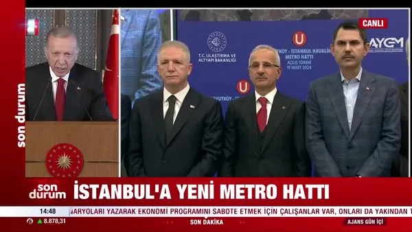Başkan Erdoğan, Arnavutköy-İstanbul Havalimanı metrosu açılış töreninde konuştu | Video