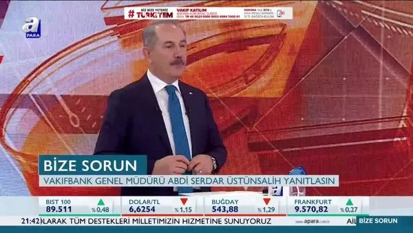 Vakıfbank Genel Müdürü Abdi Serdar Üstünsalih'ten canlı yayında önemli açıklamalar (2 Nisan 2020 Perşembe) | Video