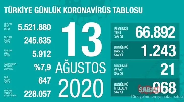 SON DAKİKA: Sağlık Bakanı Koca, 14 Ağustos koronavirüs tablosu hakkında bilgi verdi! Türkiye’de illere göre corona vaka dağılımı ve koronavirüs ölü, iyileşen hasta sayısı nedir?