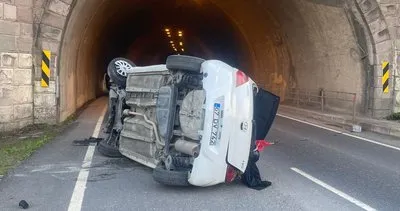 Zonguldak’ta tünelde kaza: Araç ters döndü, sürücü yaralandı