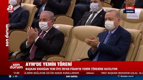 SON DAKİKA! Cumhurbaşkanı Erdoğan AYM'nin yeni üyesi İrfan Fidan'ın yemin törenine katıldı | Video