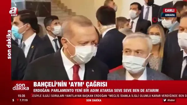 Son dakika haberi... Cumhurbaşkanı Erdoğan'dan Bahçeli'nin Anayasa Mahkemesi çıkışı ile ilgili ilk yorum | Video