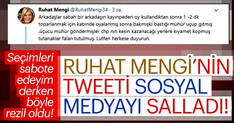Ruhat Mengi’nin tweeti sosyal medyayı salladı!