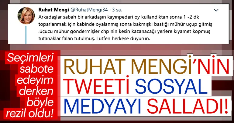 Ruhat Mengi'nin tweeti sosyal medyayı salladı!