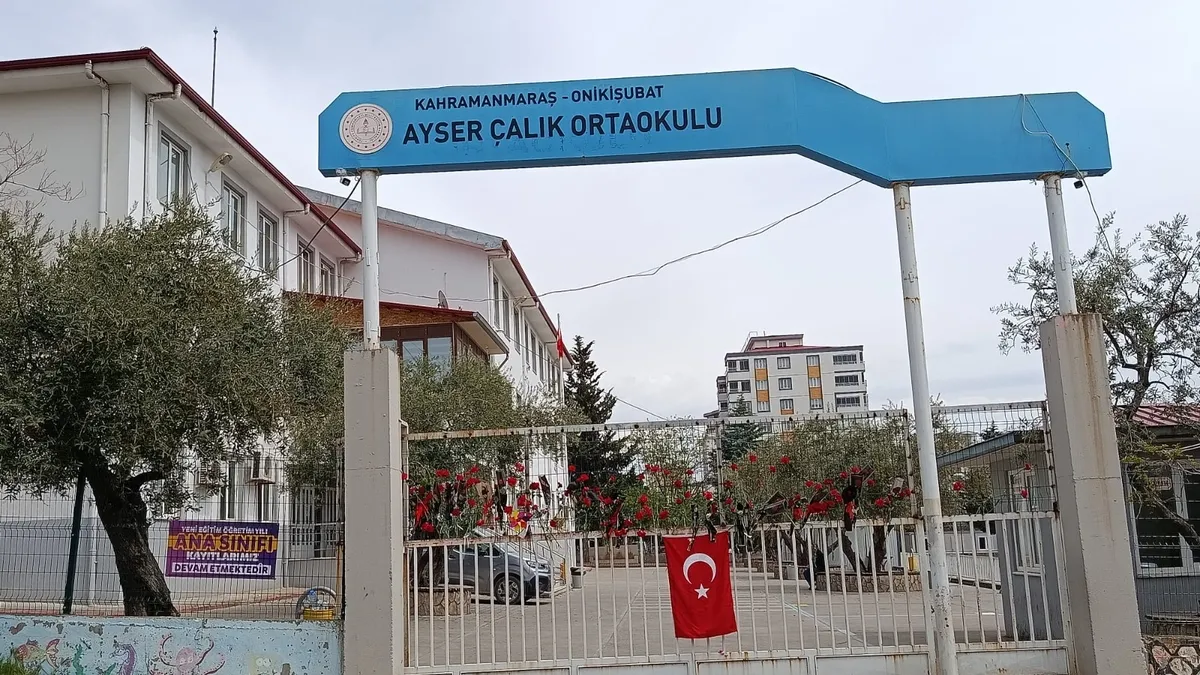 Kahramanmaraş'ta okul saldırısı davasına ilişkin duruşma salonu görüntüsü.
