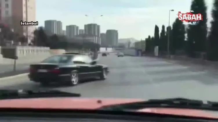 Yabancı plakalı trafik magandasından tehlikeli hareketler