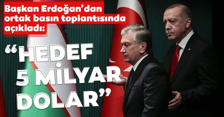 Son dakika: Başkan Erdoğan ve Özbekistan cumhurbaşkanından ortak açıklama! Bir sonraki hedef 5 milyar dolar