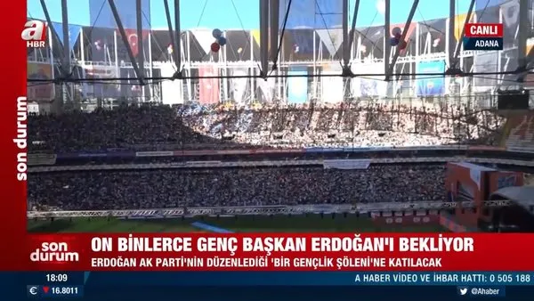 Gençler Başkan Erdoğan'ı bekliyor! Stadyum tıklım tıklım doldu! Coşku her geçen dakika artıyor...