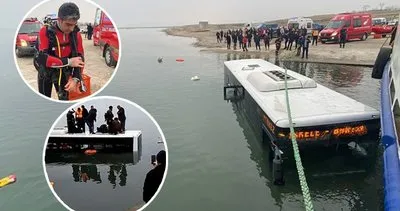 Göl kenarında akılalmaz kaza! Halk otobüsü sulara gömüldü: Devreye dalgıçlar girdi