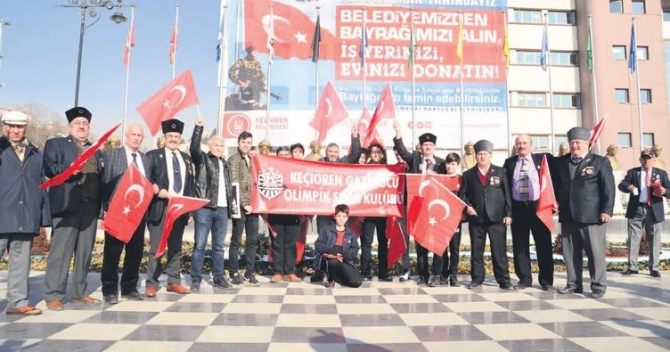 Mehmetçiğe bayrak desteği