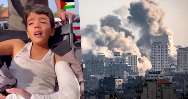 Filistinli çocuk İsrail saldırısında ölen kardeşine böyle veda etti! Yürek yakan anlar…