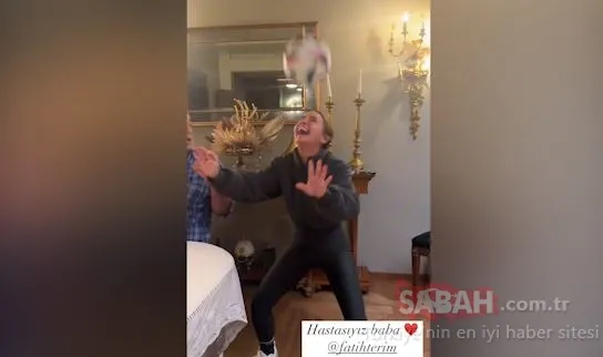 Babasına kafa tuttu! Merve Terim Fatih Terim’le kafa topu sektirdi, gülmekten yere düştü!