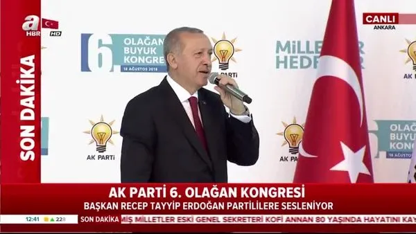 Cumhurbaşkanı Erdoğan, AK Parti 6. Olağan Kongresi'nde konuştu