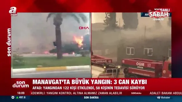 Manavgat'ta büyük yangın! A Haber muhabiri olay yerinden ...