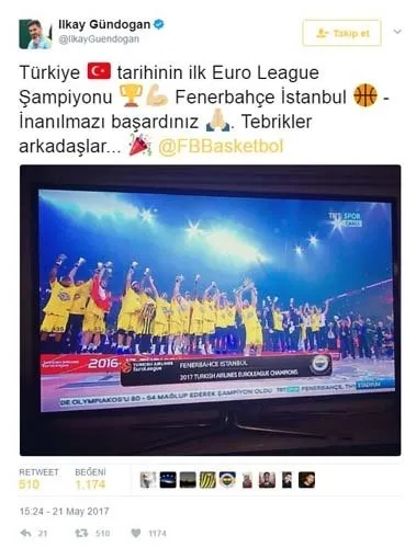 Fenerbahçeye tebrik yağmuru