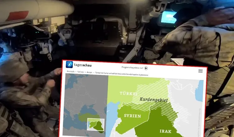 Türkiye’nin Suriye ve Irak operasyonları dünya basınında: Alman Tagesschau gazetesinden skandal harita!