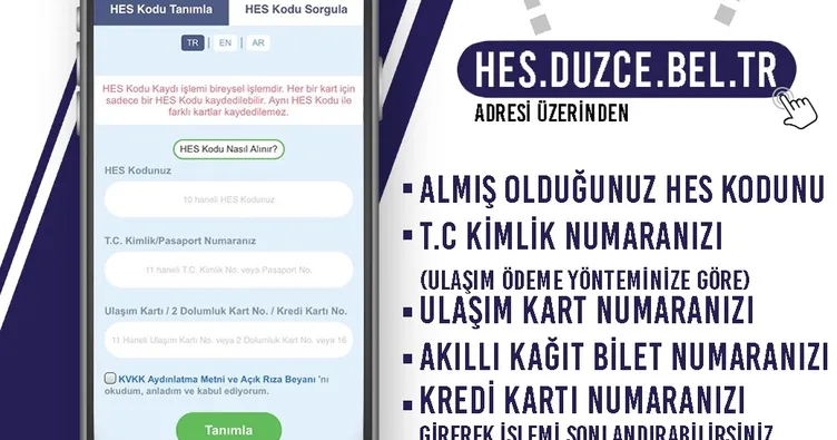 Düzce’de toplu taşımaya hes kodu ayarı