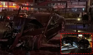 Şişli’de feci kaza! Otomobil demir korkuluklara ok gibi saplandı: Yaralılar var! #istanbul