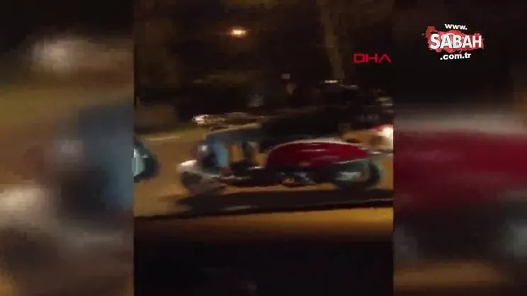 Bursa'da motosikleti sırtüstü yatarak süren trafik magandası kamerada | Video