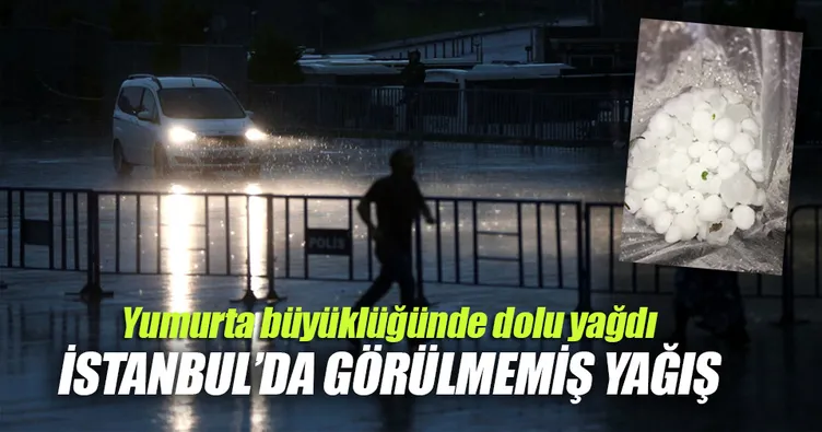 İstanbul’da çok şiddetli dolu yağışı!