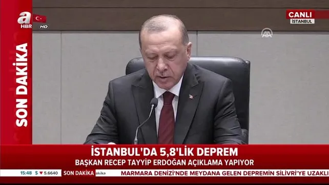 Başkan Erdoğan'dan İstanbul'da yaşanan depreme ilişkin önemli açıklamalar