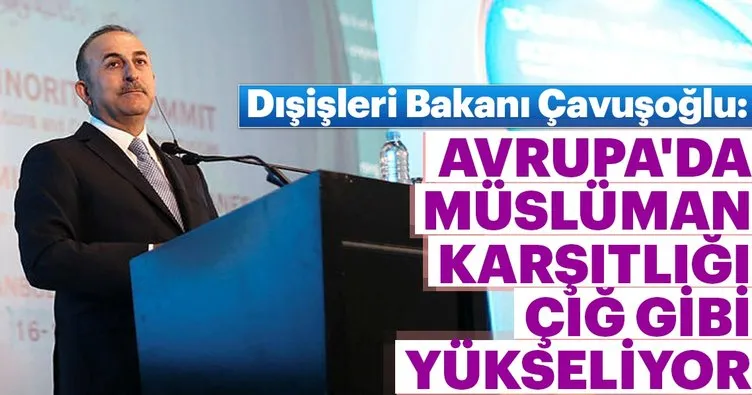 Dışişleri Bakanı Çavuşoğlu: Avrupa’da Müslüman karşıtlığı çığ gibi yükseliyor