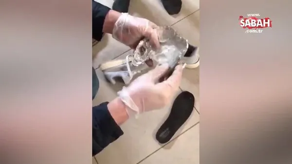 Ayakkabının tabanından uyuşturucu çıktı | Video
