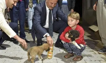Başkan Tuna, Emirhan’a yavru köpek hediye etti