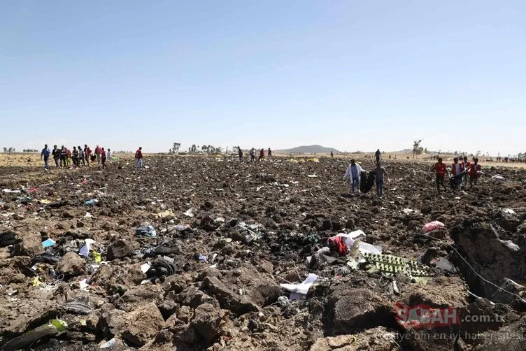 Etiyopya uçağı 925 kilometre hızla yere çakılmış