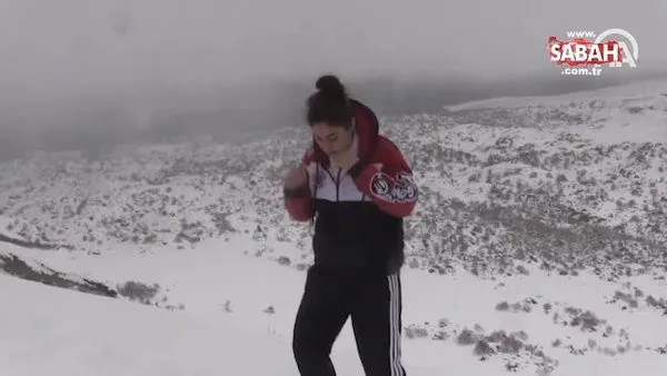 Avrupa şampiyonu kick boksçu, Nemrut Dağı'nda çalışıyor