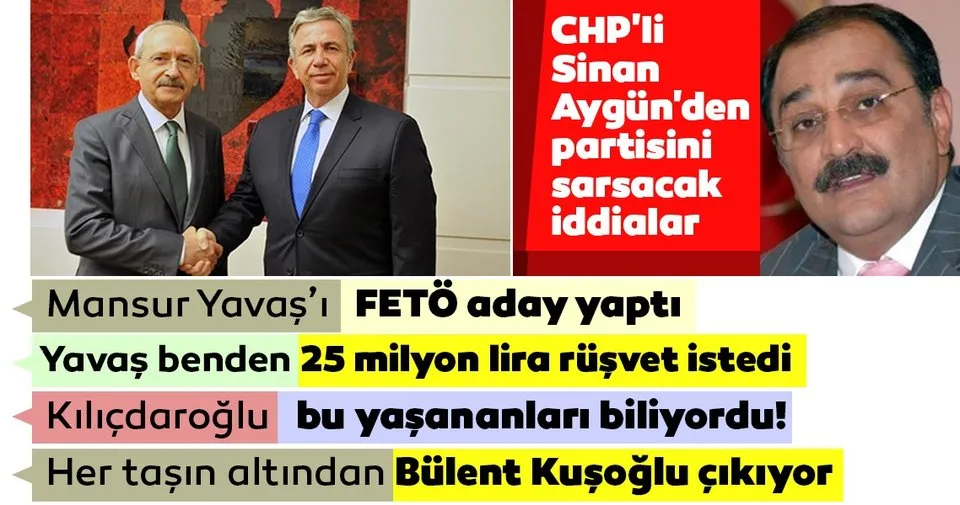 Sinan Aygün'den flaş açıklamalar: Mansur Yavaş'ı CHP'den FETÖ aday yaptı ile ilgili görsel sonucu