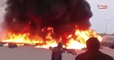 Malatya’da sebze kasalarının depolandığı alanda çıkan yangın korkuttu | Video
