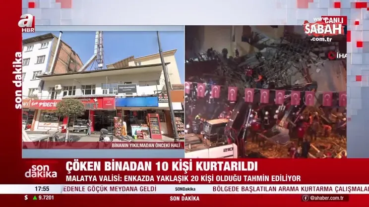 Malatya’da çöken 2 katlı binanın yıkılmadan önceki görüntülerine A Haber ulaştı! | Video