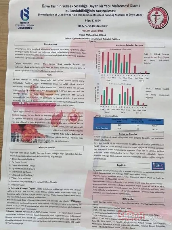 Ünyeli öğrenciden enteresan tespit: O taş 1100 dereceye kadar dayanıyor