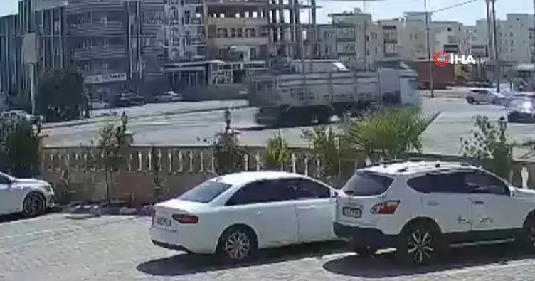Mardin’deki tır kazası güvenlik kamerasına yansıdı
