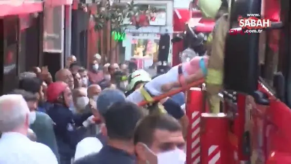 Beyoğlu'nda çatıdan düşen kadın ağır yaralandı | Video