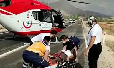 82 yaşındaki hasta, ambulans helikopterle sevk edildi