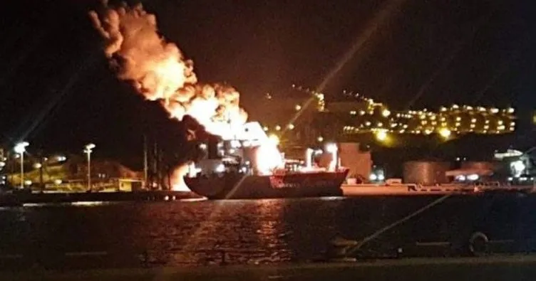 Aliağa’da gemi yangını 1 ölü 15 yaralı