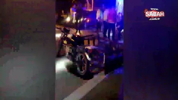 İki otomobil ile motosiklet çarpıştı: 1 yaralı | Video