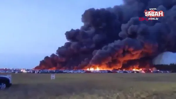 ABD'de kabus gibi olay... Florida'da 3 bin 500'den fazla araç yanarak küle döndü | Video