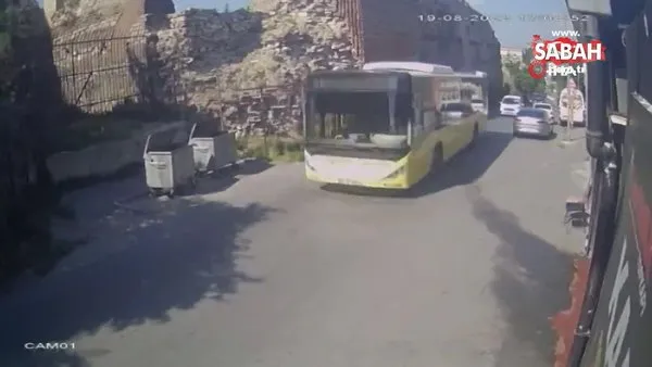 Fatih’te dehşet anları kamerada! İETT otobüsü yayaya çarpıp kaçtı | Video