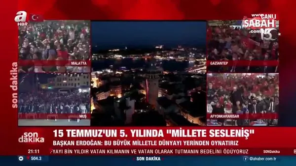 İletişim Başkanlığı'ndan Ayasofya ve Galata'da '15 Temmuz' ışık gösterisi | Video