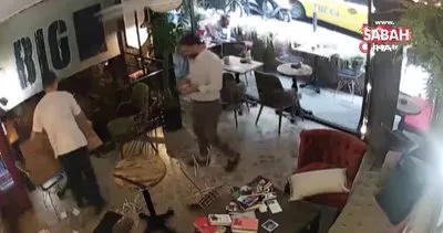 İstanbul Teşvikiye’de kafe sahibinin müşteriye keserle saldırdığı anlar kamerada