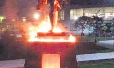 ‘Türk dostu’ diye Gandi heykelini ateşe verdiler