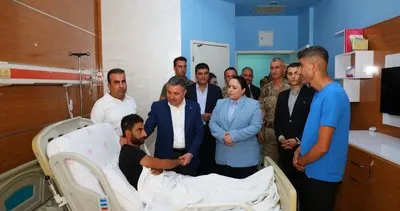 Şırnak Valisi Cevdet Atay,yaralı güvenlik korucusunu hastanede ziyaret etti #sirnak