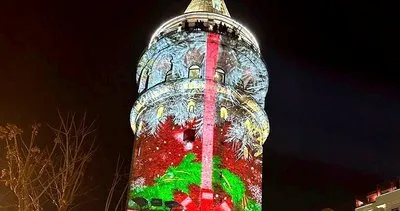 Galata Kulesi’nden yeni yıl mesajı verildi #istanbul Galata Kulesi’nden yeni yıl mesajı verildi #istanbul