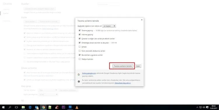 Google Chrome geçmişi silme rehberi