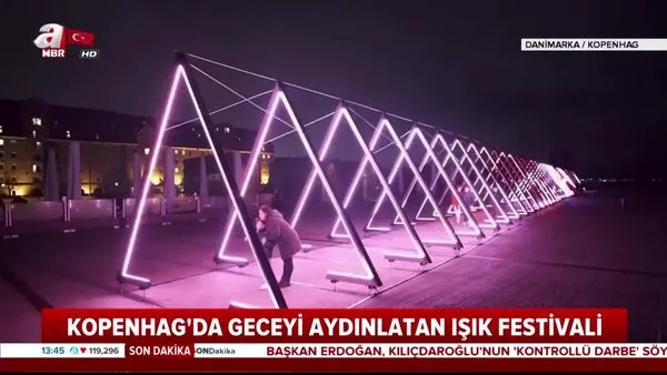 Kopenhag'da geceyi aydınlatan ışık festivali! | Video